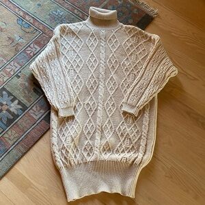 Benetton Cable Knit Sweater Dress - Vintage